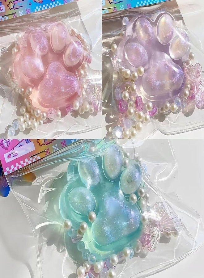 RAMONI 2 Pcs Cat Paw Squishy, Squishy with Pearl Butterfly Accessories, Animals Stress Relief Taba Squishy Paw, Cute Animals Stress Relieving Fidget Toy for Boys Girls Birthday Party Gifts - Image 5